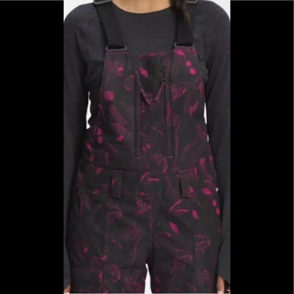 The North Face Freedom Women's Ski Snow Bibs Pants In Black/pink Sz L NWT - Picture 4 of 12